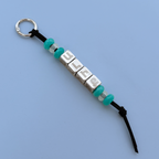 Custom Armenian Bag Charm - Engraved Metallic Beads (Silver or Gold)