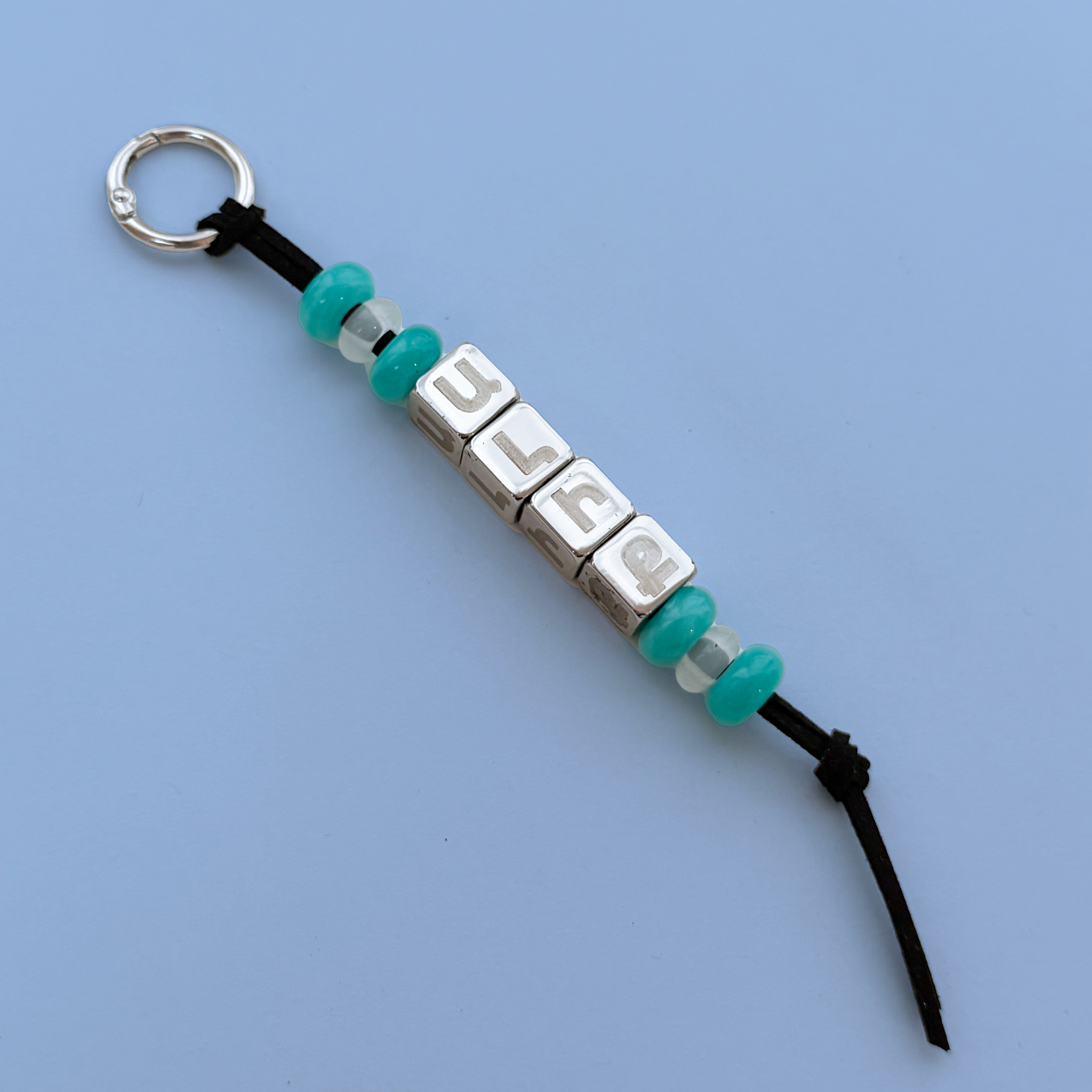 Custom Armenian Bag Charm - Engraved Metallic Beads (Silver or Gold)